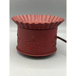 Vintage Punched Tin Star Scented Wax Warmer Brown Primitive Farmhouse Decor